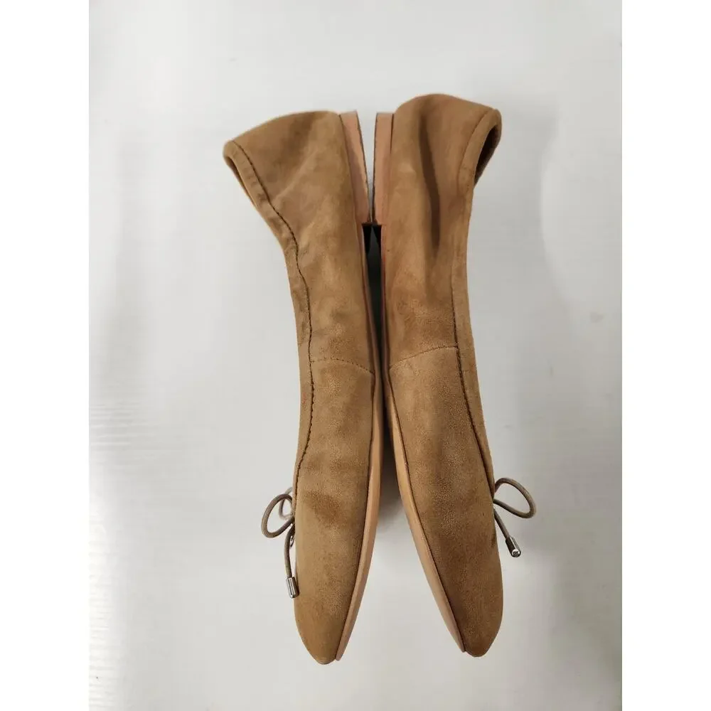 Sam Edelman Women's Suede Felicia Ballet Flats, Size 6.5M, Tan Color. Bow Accent - Picture 7 of 10